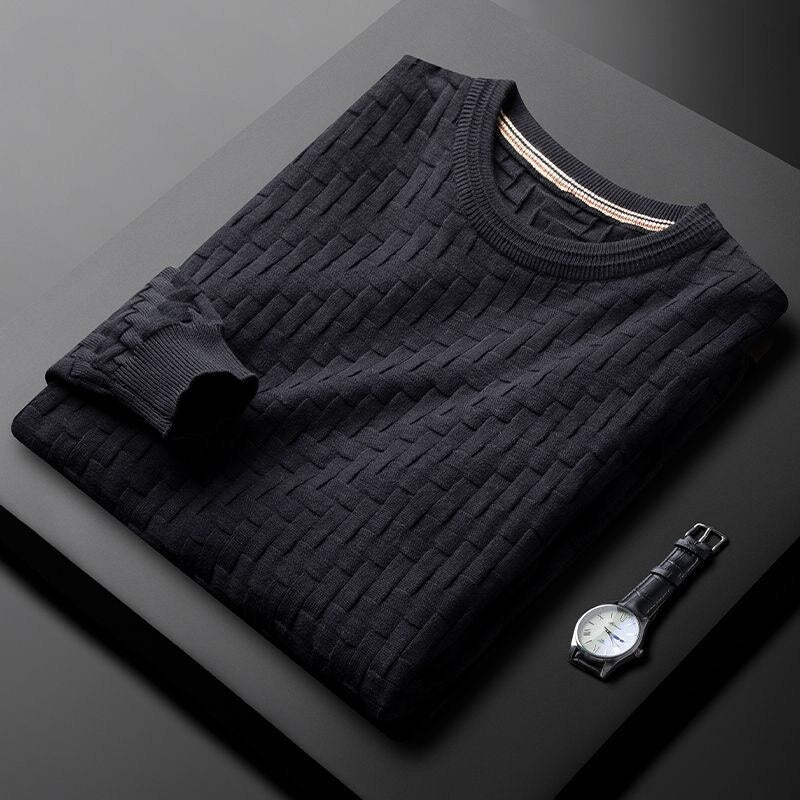 Darvin | Gebreide trui met weefpatroon voor heren, stijlvolle, comfortabele casual gebreide trui voor winter en herfst