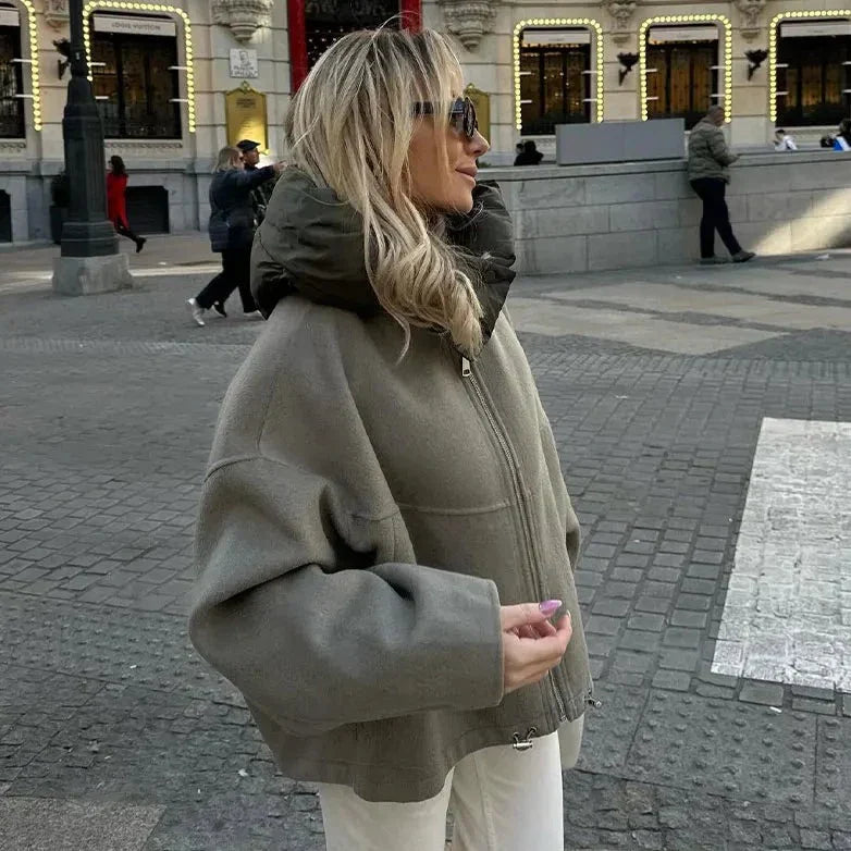 Divya | Casual oversized dames winterjas met capuchon - Zachte, warme, comfortabele bovenkleding
