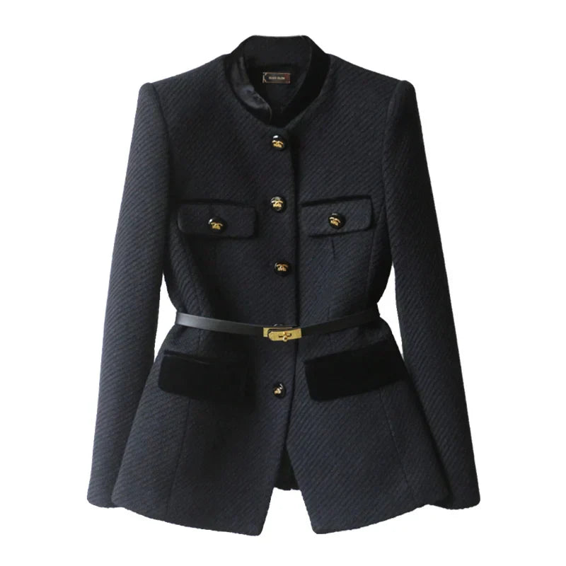 Ylvali | Klassieke elegante wollen blazer voor dames - lange mouwen, getailleerd model