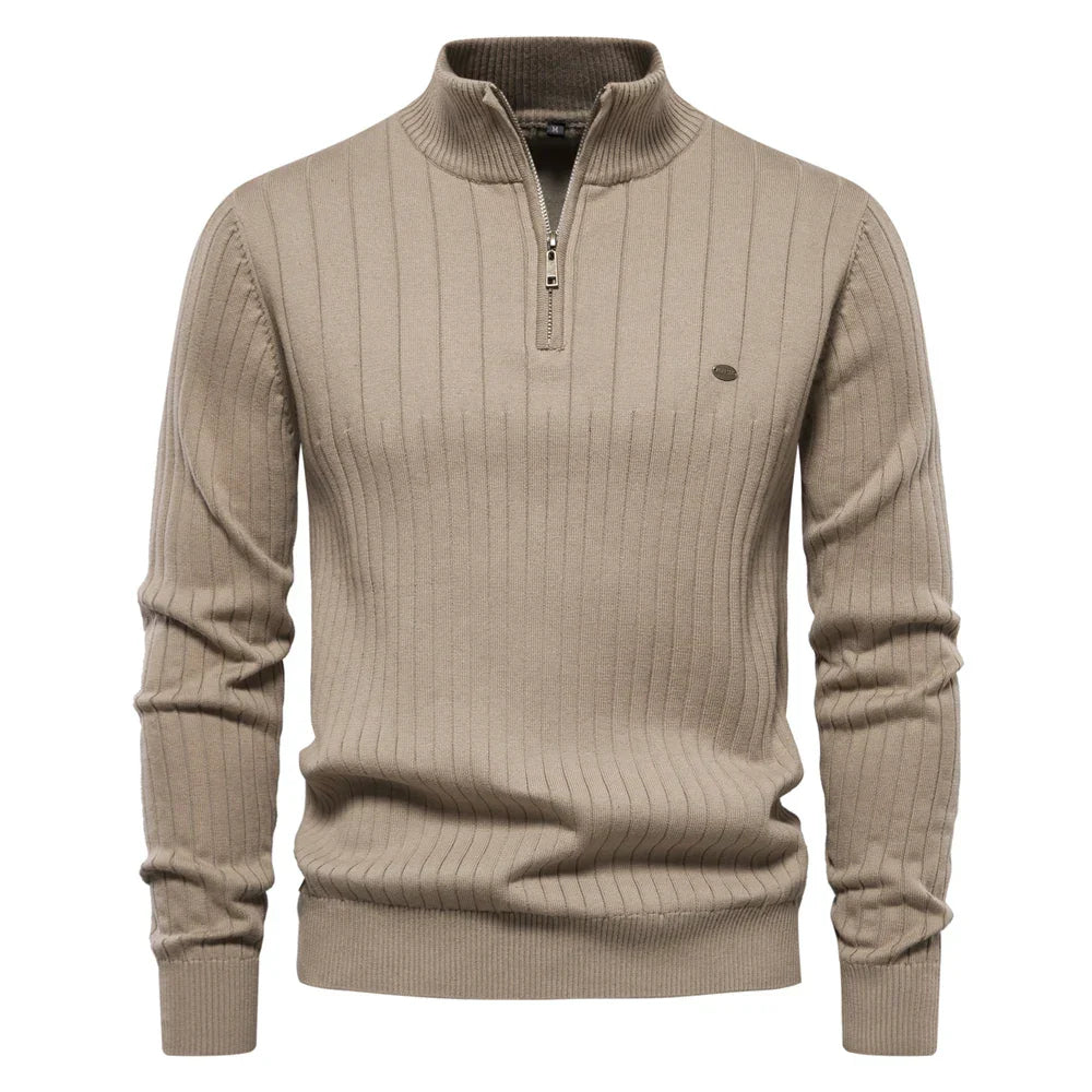 Brannon | Pull d'hiver épais pour homme avec col zippé - Pull décontracté, chaud et confortable pour les temps froids