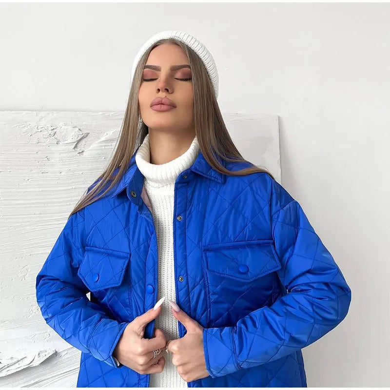 Lilibeth | Klassieke gewatteerde oversized jas voor dames - knoopsluiting, warme winterkleding