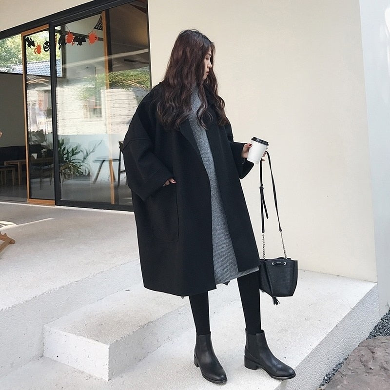 Lola | Chique wollen oversized trenchcoat met zakken voor dames - stijlvolle herfst- en winterkleding
