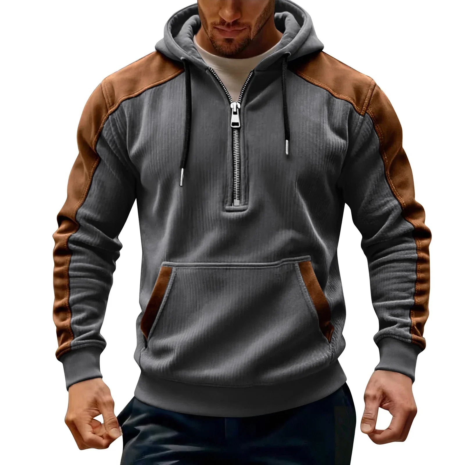 Lumeon | cHerenhoodiejack met ritssluiting, casual sweatshirt met capuchon