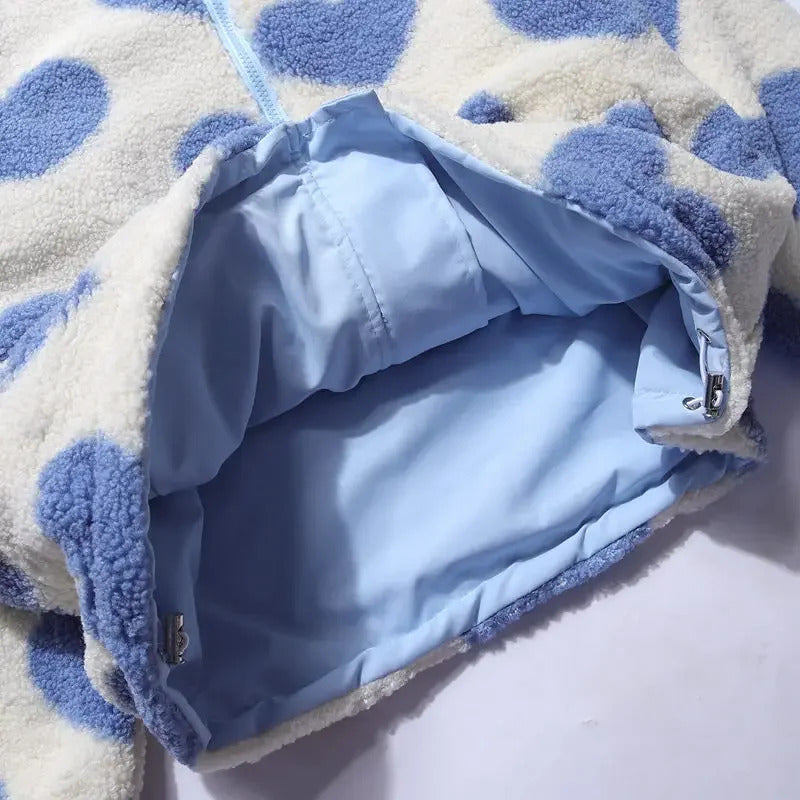 Amariel | Veste réversible pour femme à imprimé cœur – Vêtement d'extérieur décontracté, confortable et léger
