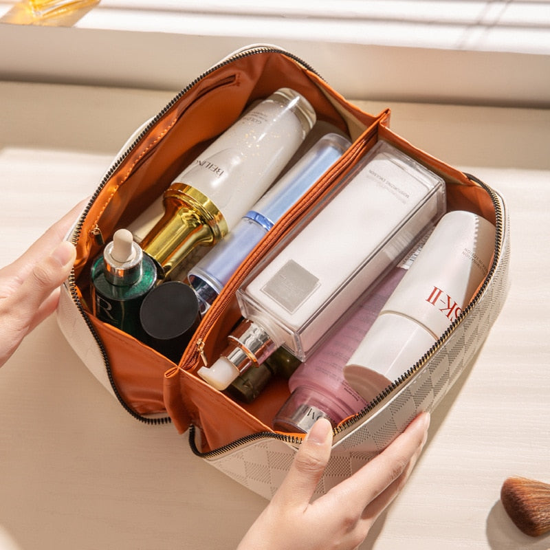 LuxaBag | Luxe geruite make-uptas - reisorganisator