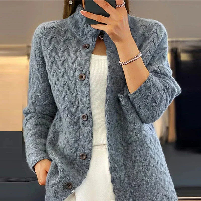 Aelwen | Warm gebreid vest voor dames – Zachte wintertop met lange mouwen