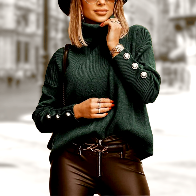 Ainhoa | Elegant knitted turtleneck for women - Soft and cozy sweater