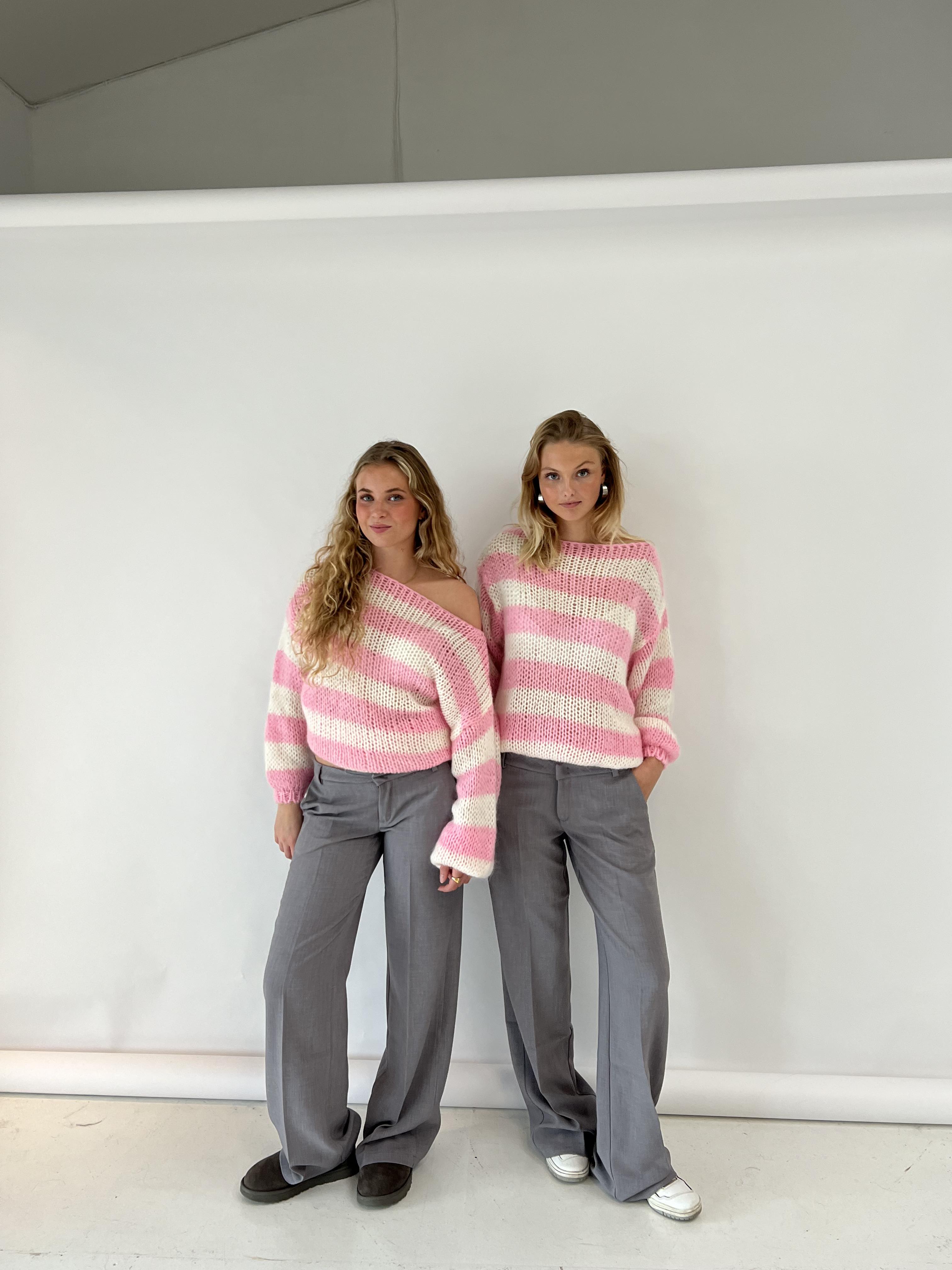 Virella | Gezellige gestreepte gebreide trui voor dames – zachte pullover met lange mouwen voor casual gelegenheden
