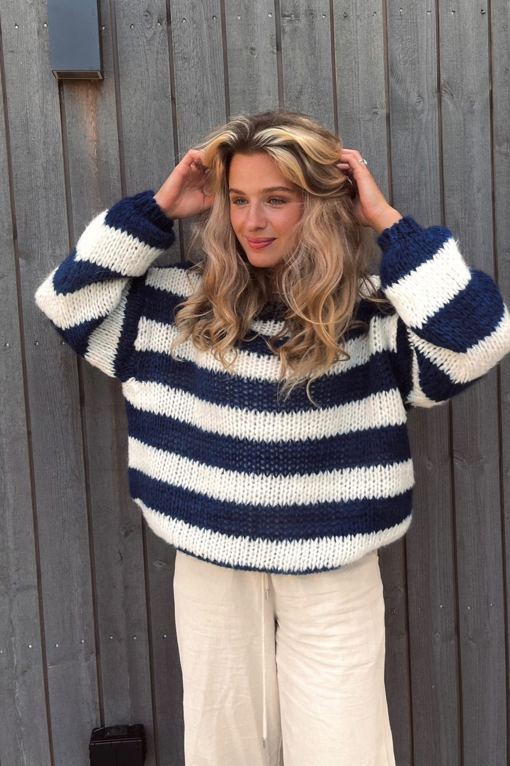 Virella | Gezellige gestreepte gebreide trui voor dames – zachte pullover met lange mouwen voor casual gelegenheden