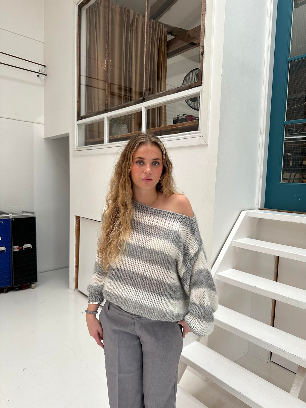 Virella | Gezellige gestreepte gebreide trui voor dames – zachte pullover met lange mouwen voor casual gelegenheden