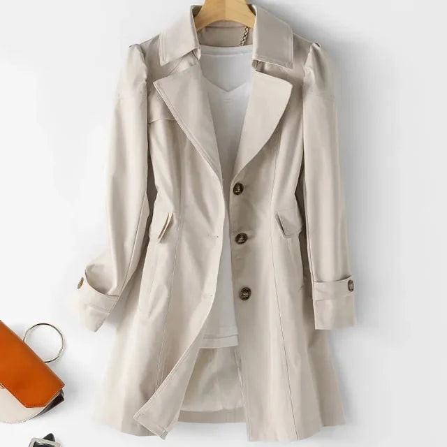 Alia | Elegante Vrouwen Trenchcoat - Klassieke Dubbelrijige Overjas met Riem voor Herfst & Winter