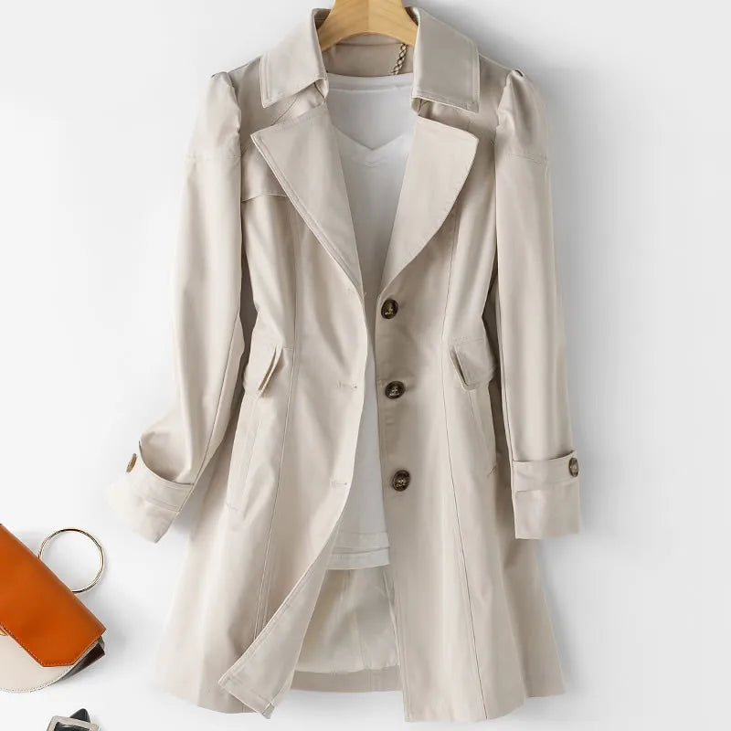 Alia | Elegante Vrouwen Trenchcoat - Klassieke Dubbelrijige Overjas met Riem voor Herfst & Winter