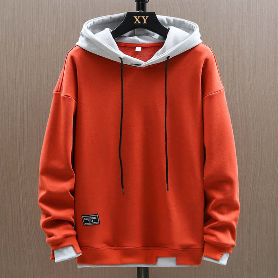 Greven | Tweekleurige oversized hoodie voor heren – Warm casual streetwear sweatshirt, relaxte pasvorm