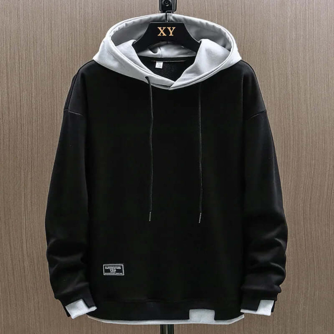 Greven | Tweekleurige oversized hoodie voor heren – Warm casual streetwear sweatshirt, relaxte pasvorm