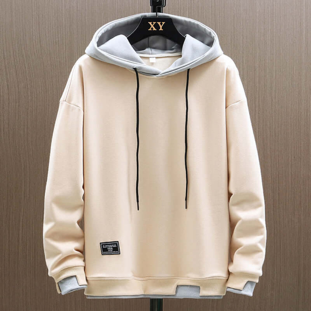 Greven | Tweekleurige oversized hoodie voor heren – Warm casual streetwear sweatshirt, relaxte pasvorm