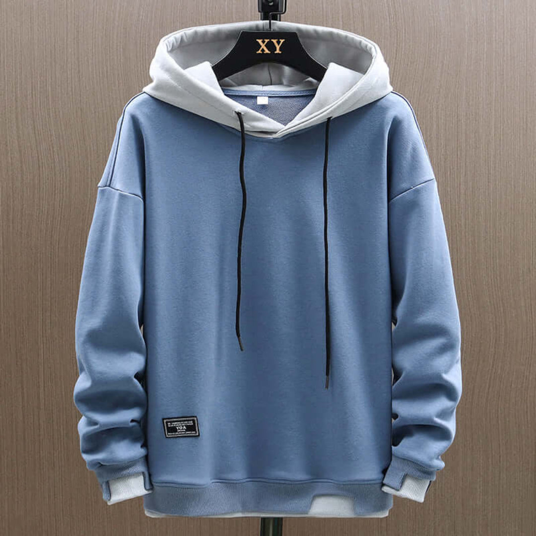 Greven | Tweekleurige oversized hoodie voor heren – Warm casual streetwear sweatshirt, relaxte pasvorm