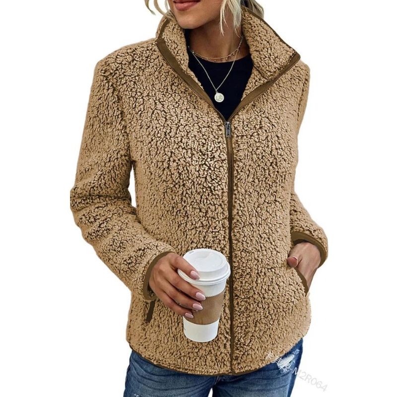 Delvanna | Dames winter fleece jas – Warme, zachte casual outdoor jas