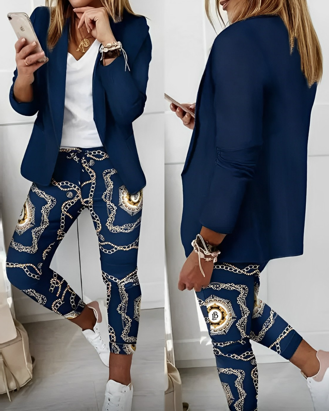 Ferin | Damespak op maat – Stijlvolle blazer en broek voor op kantoor, comfortabele pasvorm, professionele uitstraling