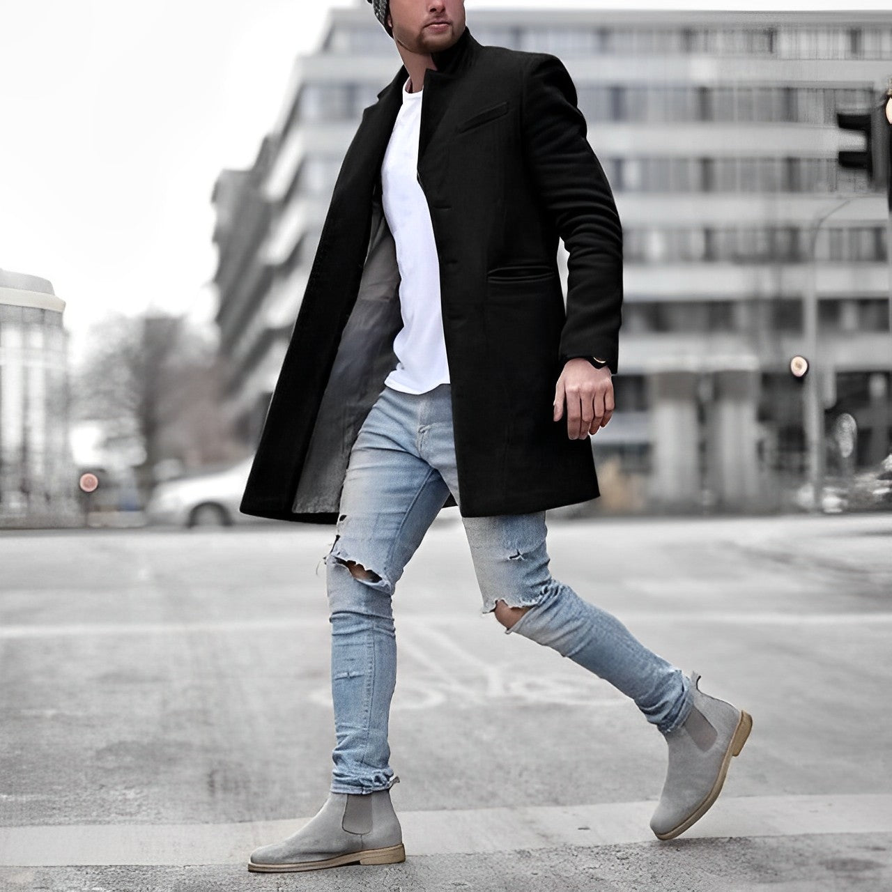 Benedikt | Klassieke elegante herenjas – Stijlvolle lange overjas voor formele, casual en winterkleding