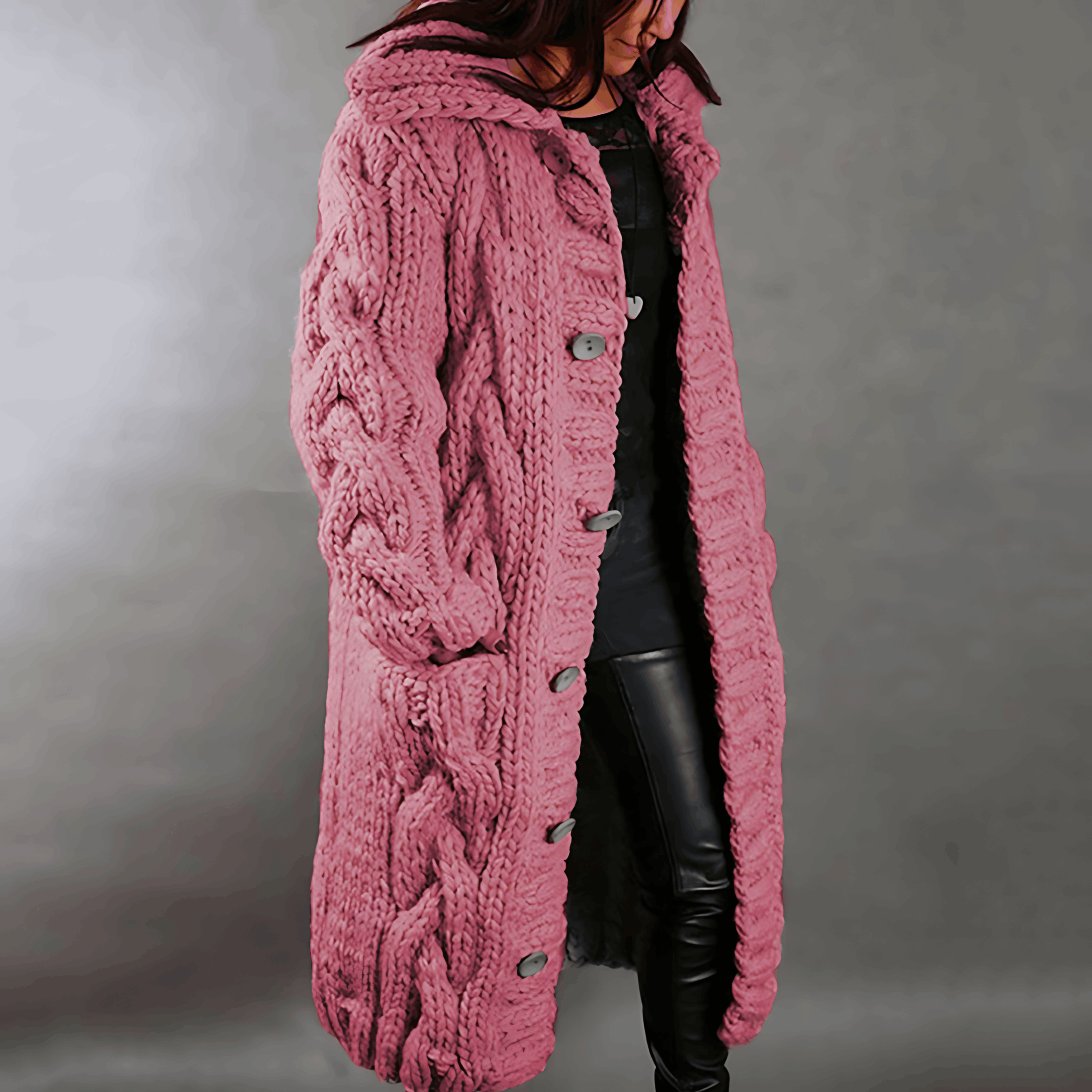 Alenka | Women's chunky knit long cardigan - Cozy, warm, oversized knit sweater