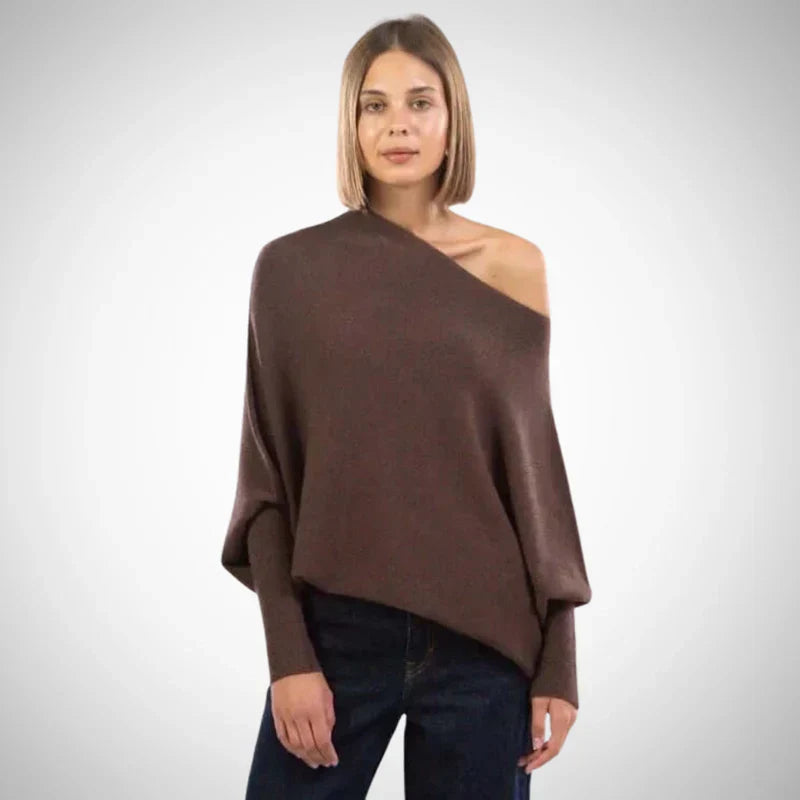 Orlana | Damesbreisweater met stijlvolle asymmetrische schouders