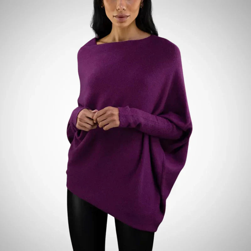 Orlana | Damesbreisweater met stijlvolle asymmetrische schouders
