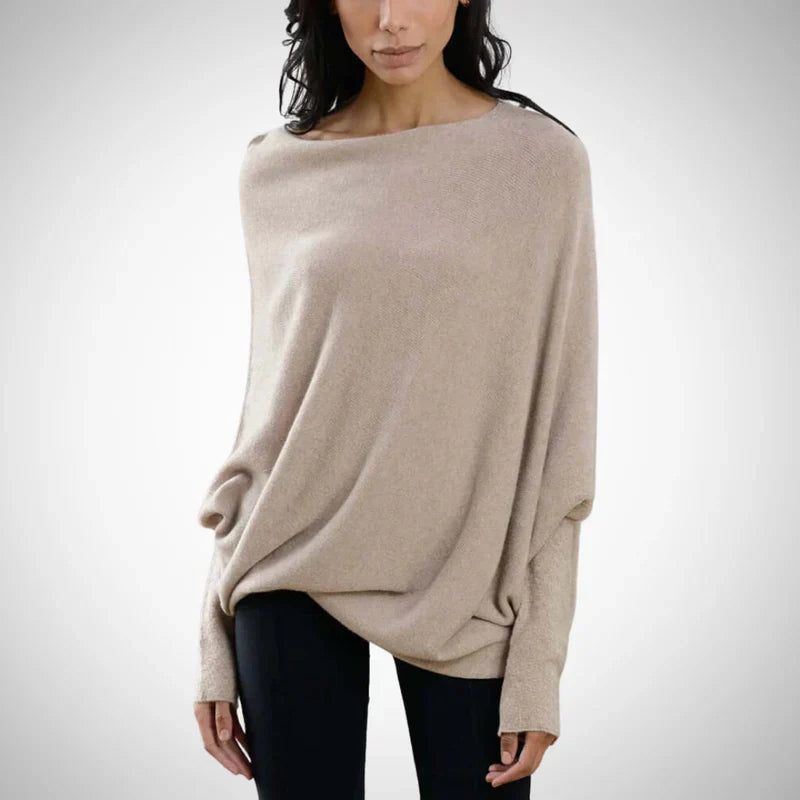 Orlana | Damesbreisweater met stijlvolle asymmetrische schouders