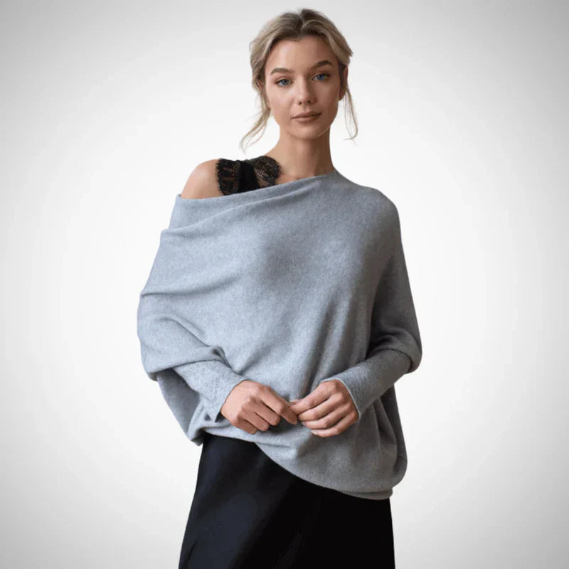 Orlana | Damesbreisweater met stijlvolle asymmetrische schouders