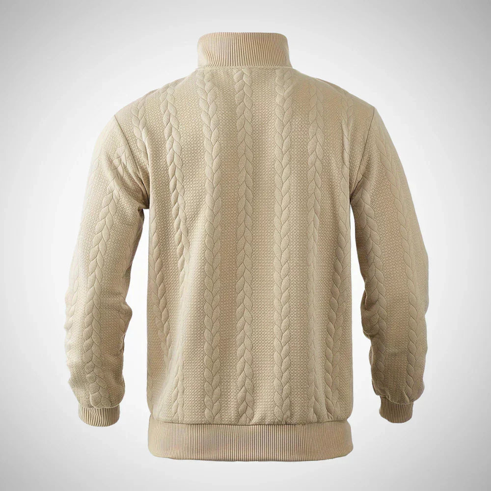 Iveron | Heren Half-Zip Trui – Pullover met Opstaande Kraag, Casual Gebreide Top, Vintage Stijl
