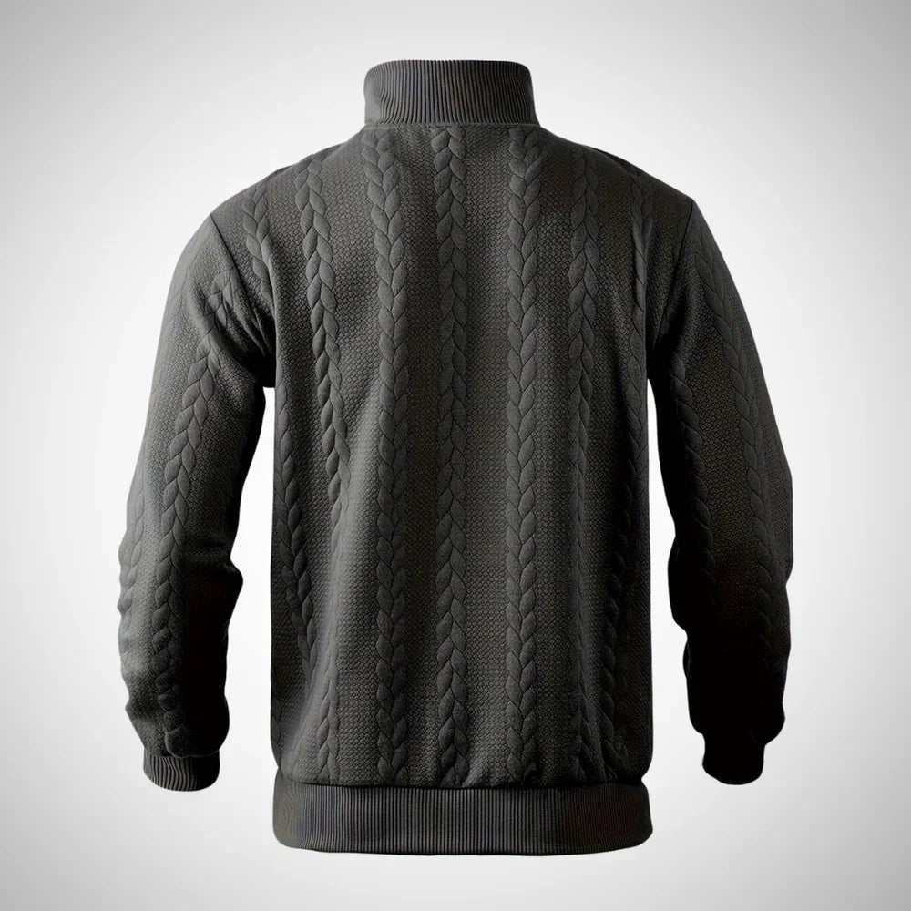 Iveron | Heren Half-Zip Trui – Pullover met Opstaande Kraag, Casual Gebreide Top, Vintage Stijl