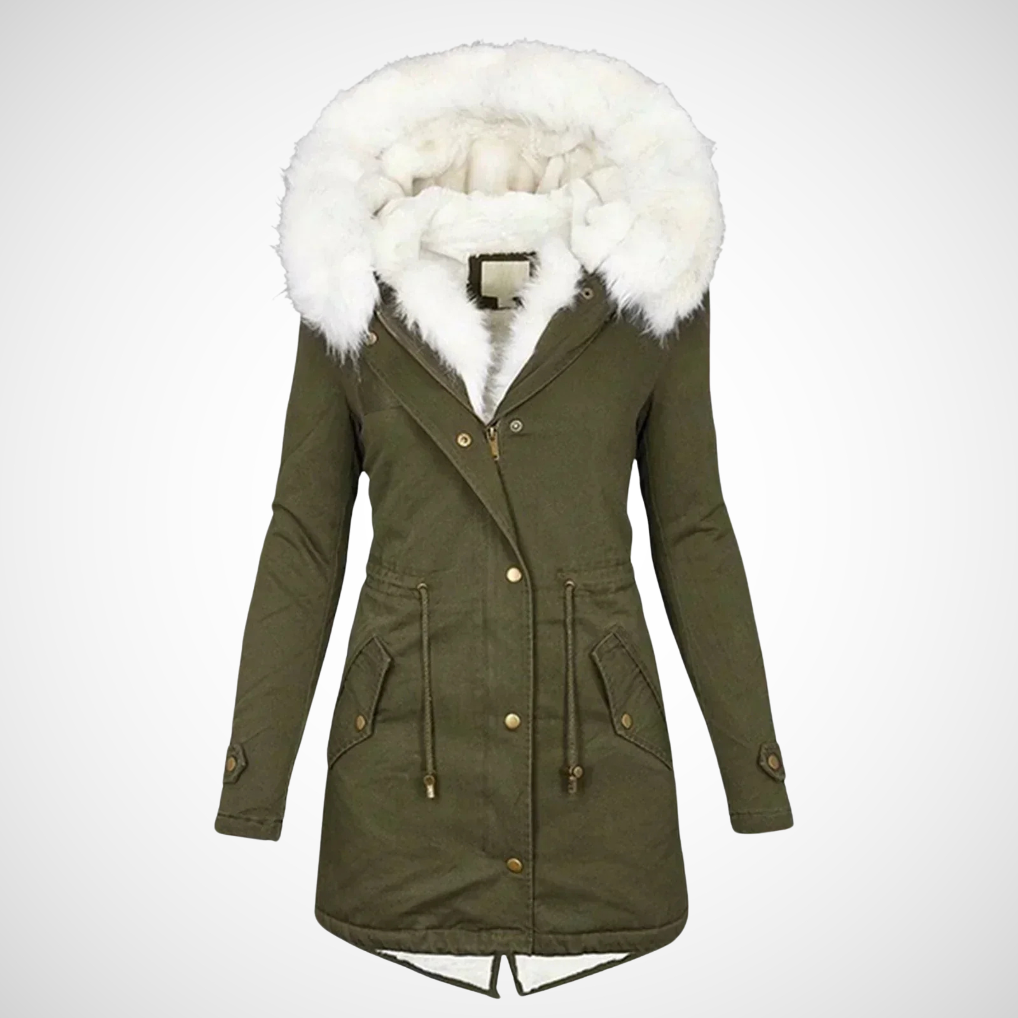 Rosalynd | Pluche gevoerde winterjas met capuchon voor dames – Warme, geïsoleerde