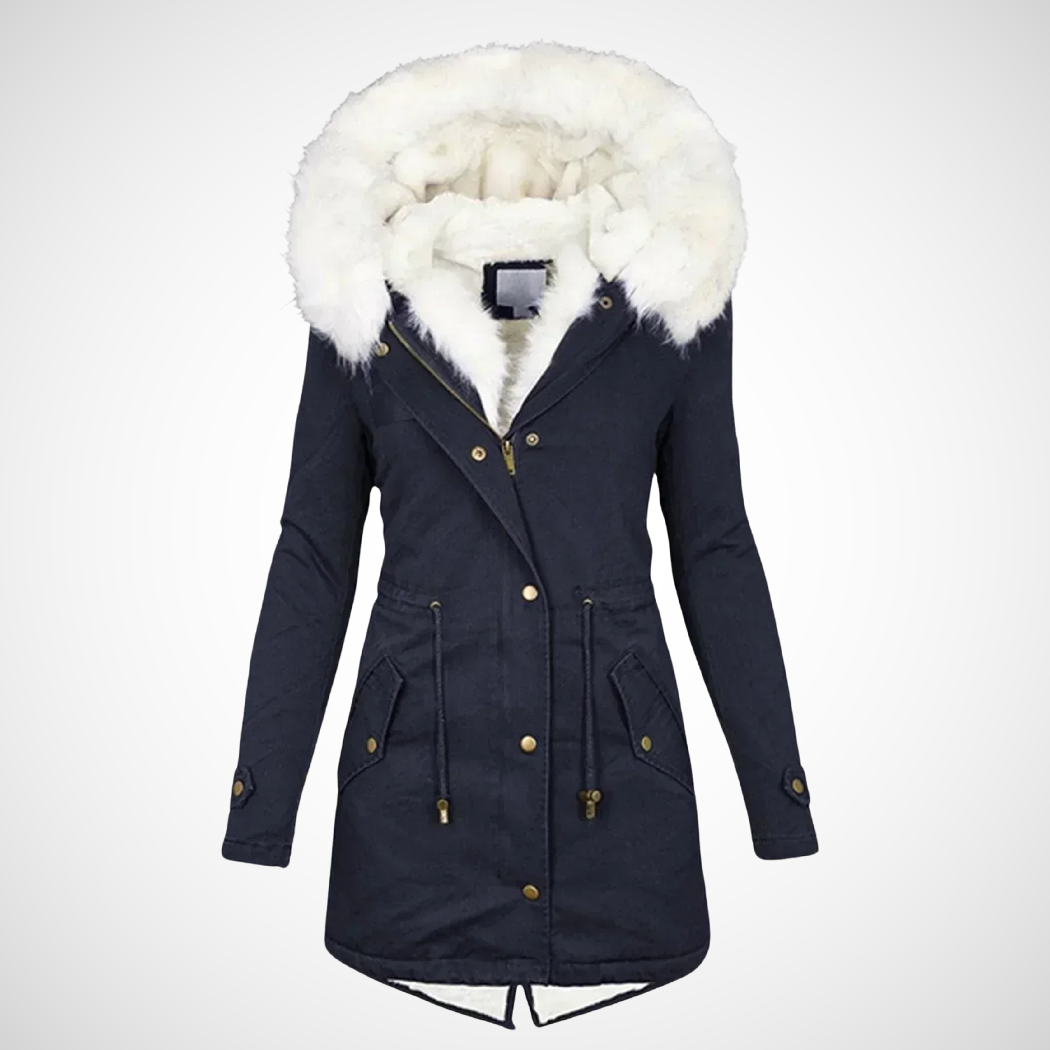 Rosalynd | Pluche gevoerde winterjas met capuchon voor dames – Warme, geïsoleerde