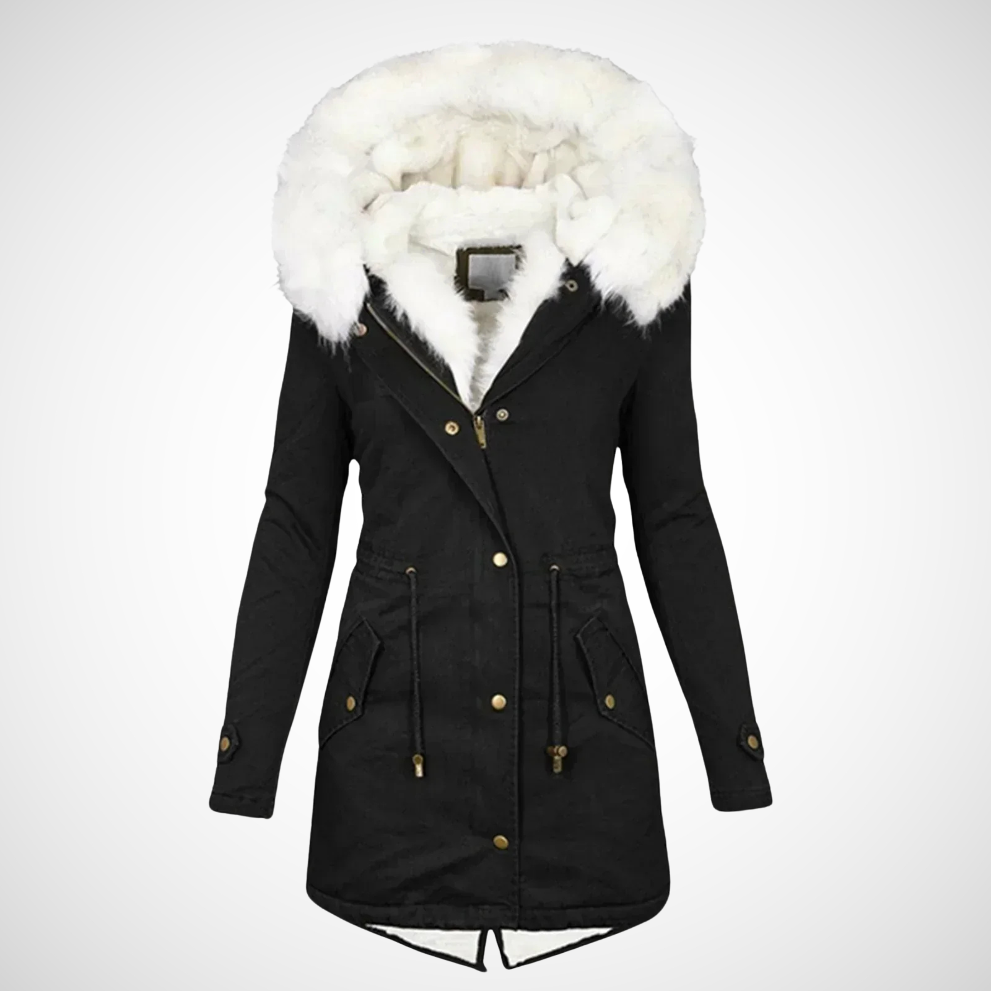 Rosalynd | Pluche gevoerde winterjas met capuchon voor dames – Warme, geïsoleerde
