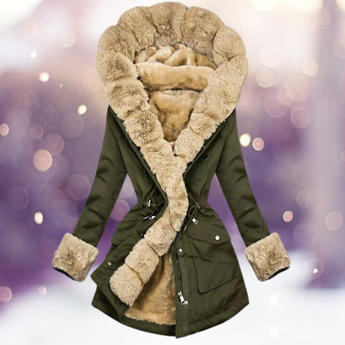 Bohdana | Warm Fashion Coat with Cozy Plush Lining & Hood - Women's Winter Outerwear