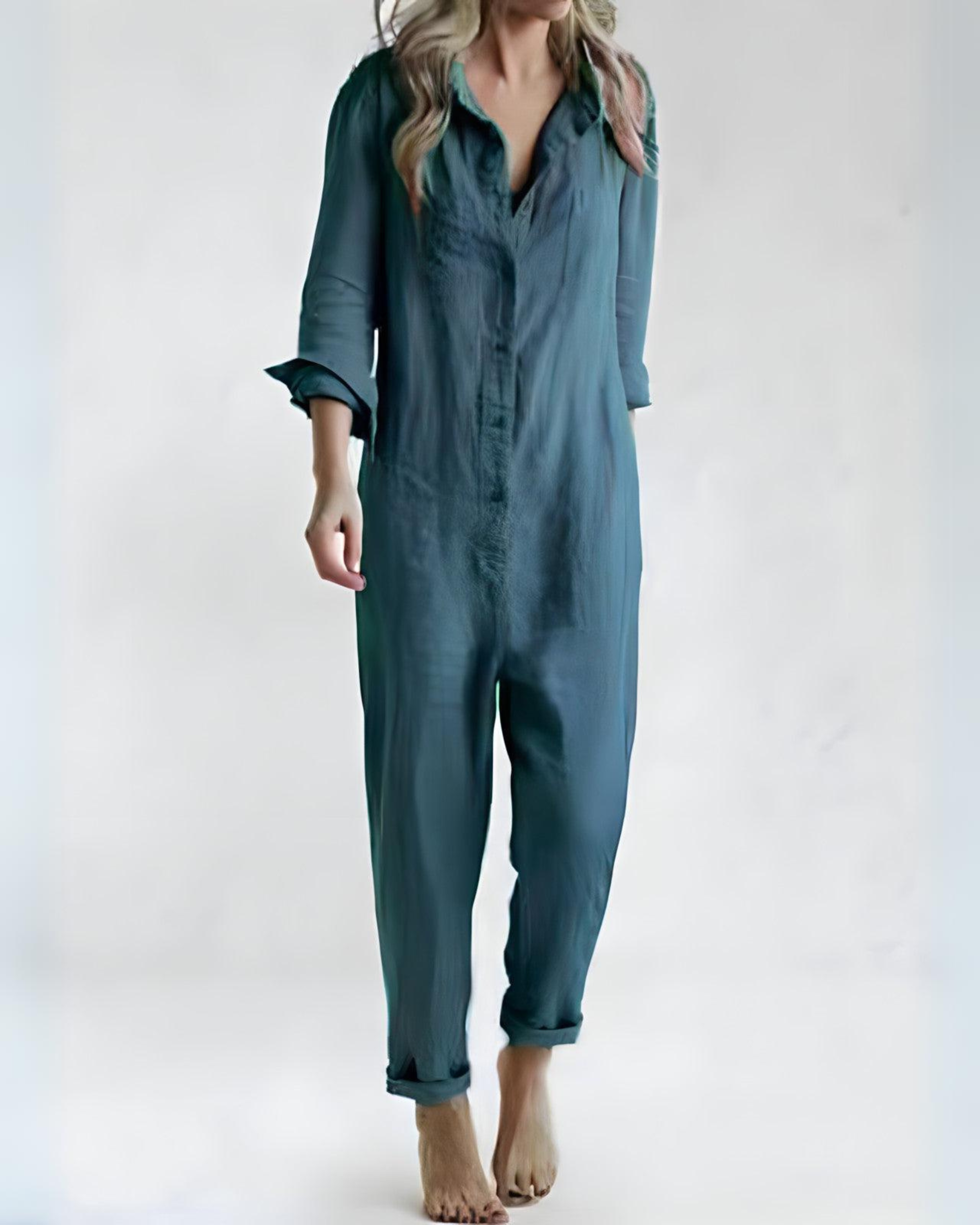 Sorina | Women's Long Sleeve Jumpsuit - Soft, Relaxed Fit & Stylish Loungewear
