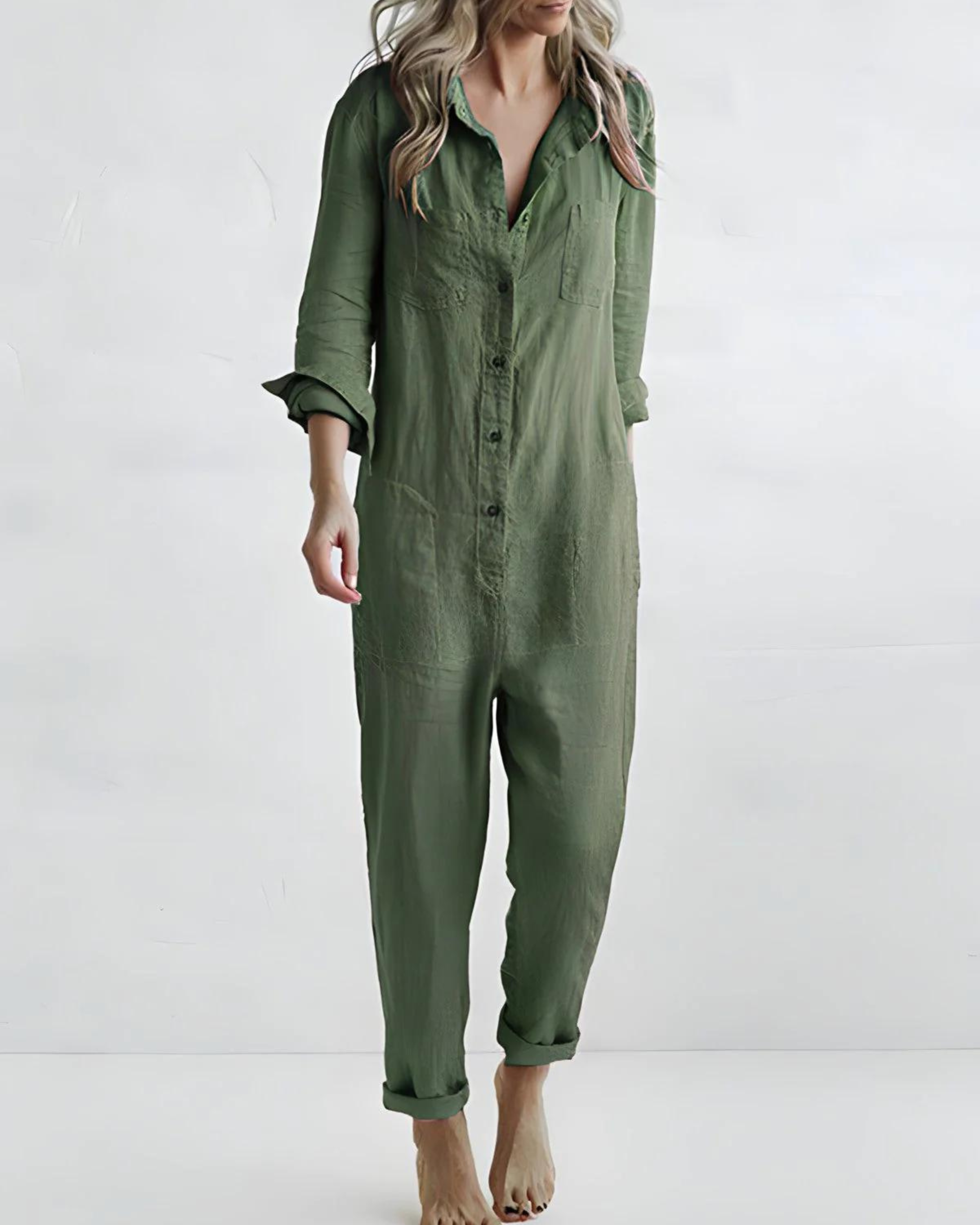 Sorina | Women's Long Sleeve Jumpsuit - Soft, Relaxed Fit & Stylish Loungewear