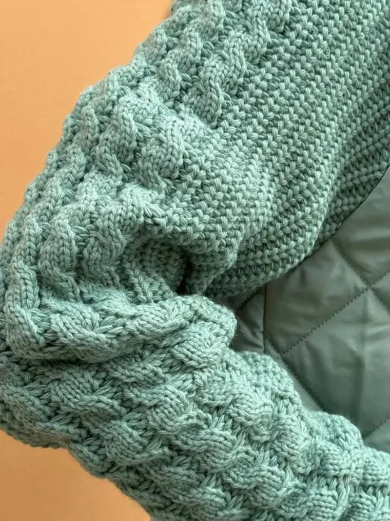 Myrivelle | Doudoune femme – Manches longues en maille, col montant, manteau d'hiver léger et chaud