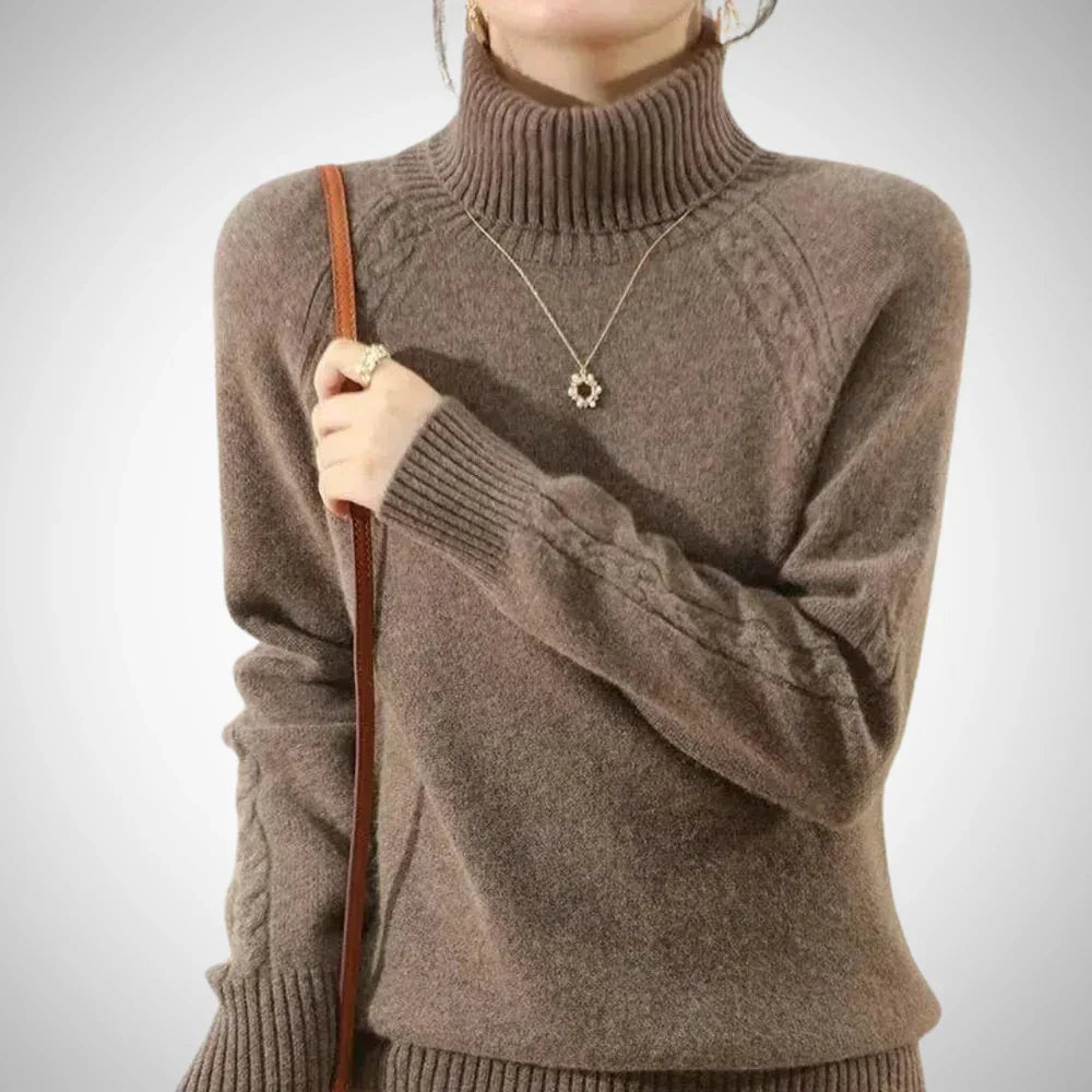 Hyvessa | Warme coltrui voor dames – Comfortabele gebreide trui voor herfst en winter