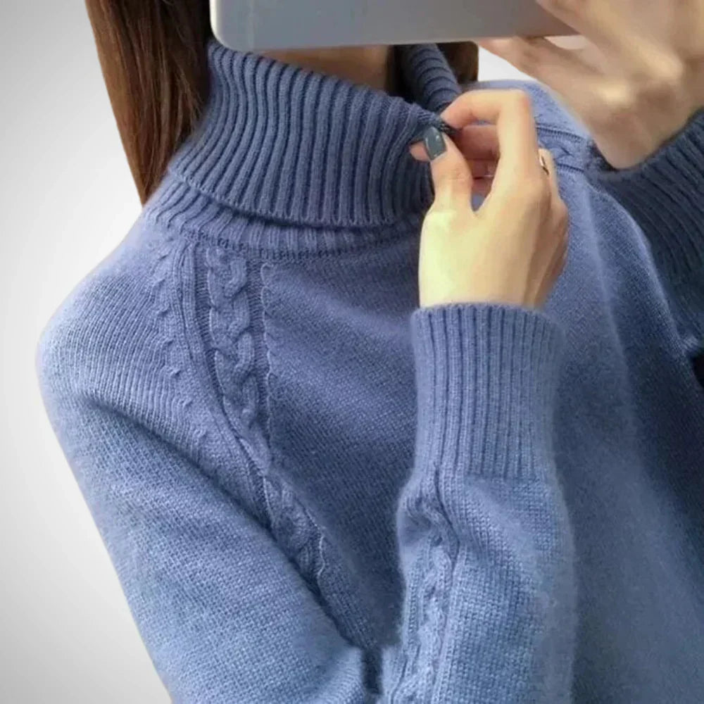 Hyvessa | Warme coltrui voor dames – Comfortabele gebreide trui voor herfst en winter