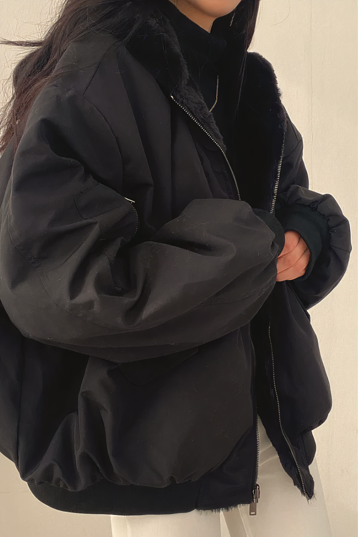 Caro - Winterjas met kasjmier capuchon