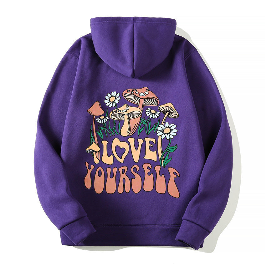 Thalissea | Oversized hoodie voor dames met ‘Love Yourself’-letterprint, comfortabel casual sweatshirt