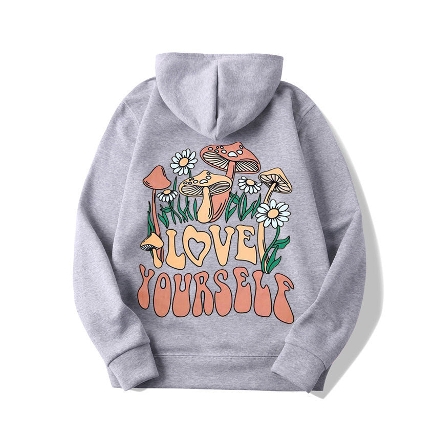Thalissea | Oversized hoodie voor dames met ‘Love Yourself’-letterprint, comfortabel casual sweatshirt