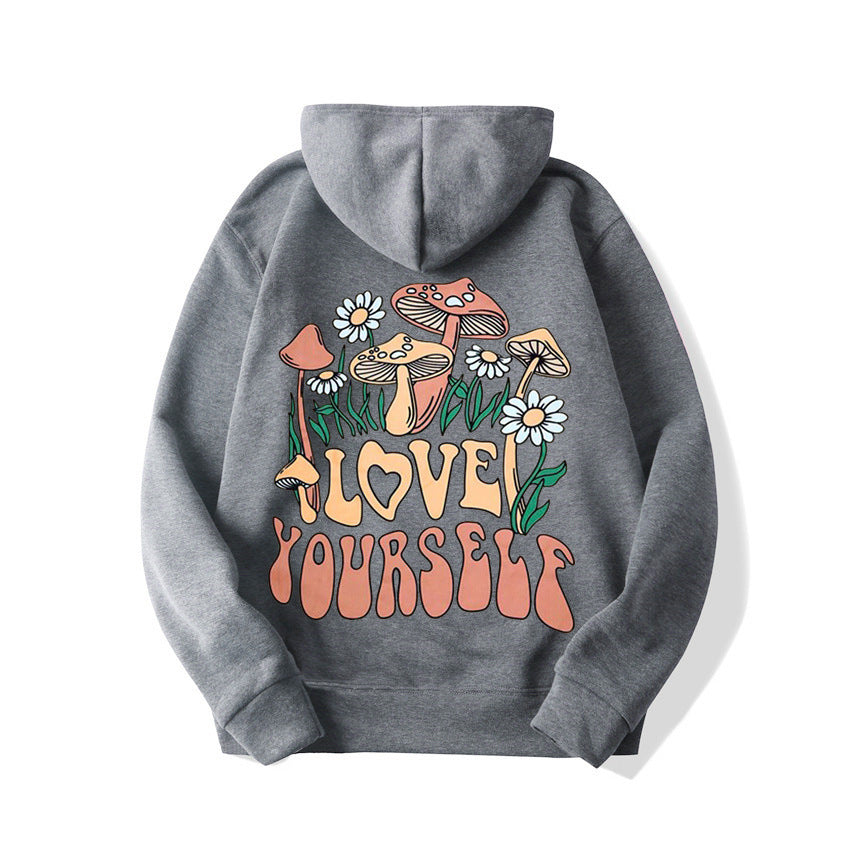 Thalissea | Oversized hoodie voor dames met ‘Love Yourself’-letterprint, comfortabel casual sweatshirt