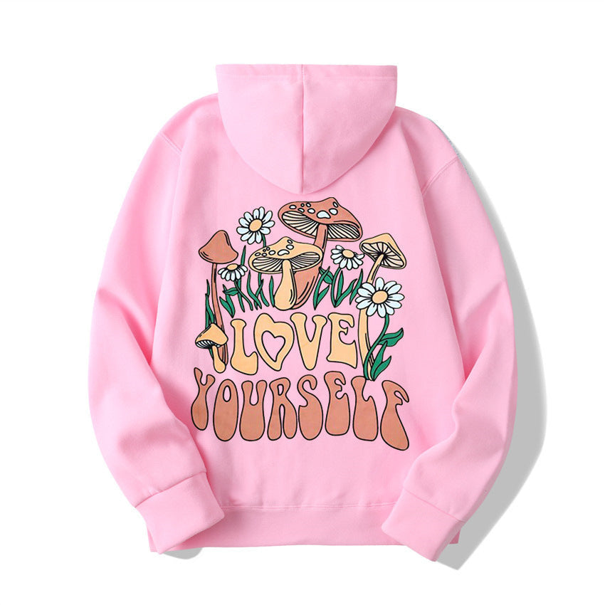 Thalissea | Oversized hoodie voor dames met ‘Love Yourself’-letterprint, comfortabel casual sweatshirt