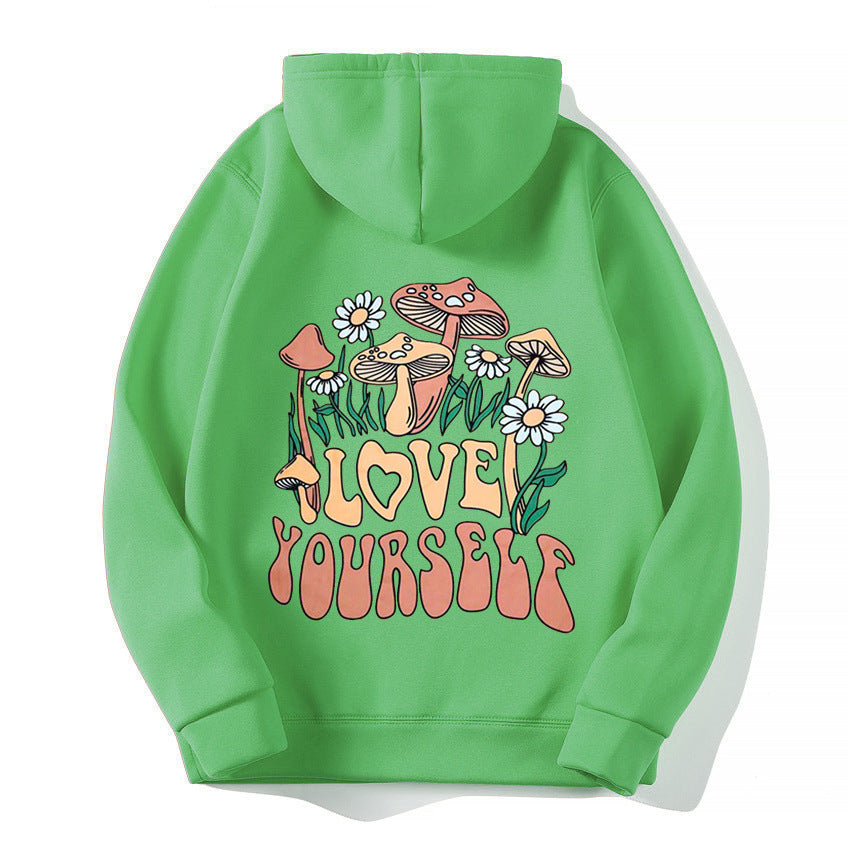 Thalissea | Oversized hoodie voor dames met ‘Love Yourself’-letterprint, comfortabel casual sweatshirt