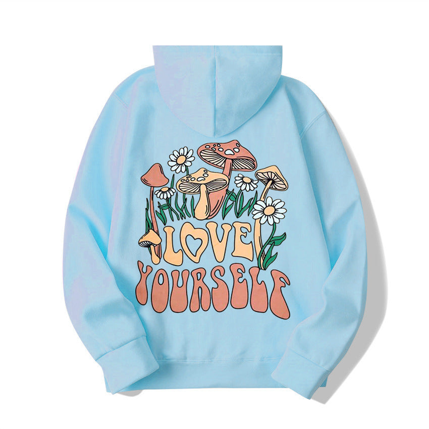 Thalissea | Oversized hoodie voor dames met ‘Love Yourself’-letterprint, comfortabel casual sweatshirt