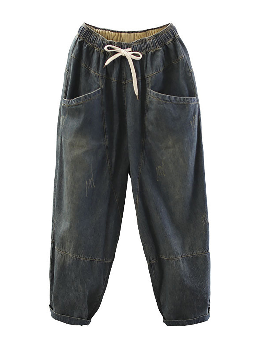 Velisseen | Vintage wijde broek jeans voor dames in grote maten – gewassen denim