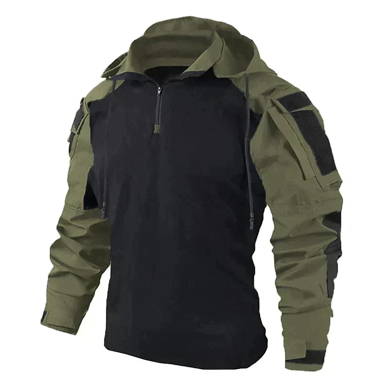 Yorran | Heren outdoor jas met halve rits en capuchon – Casual & wandeljas