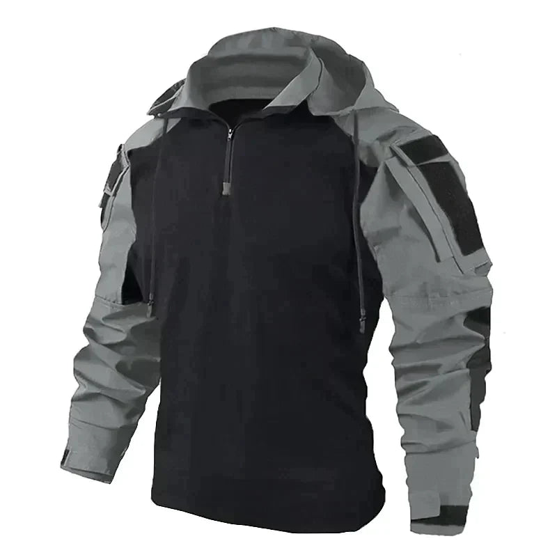 Yorran | Heren outdoor jas met halve rits en capuchon – Casual & wandeljas