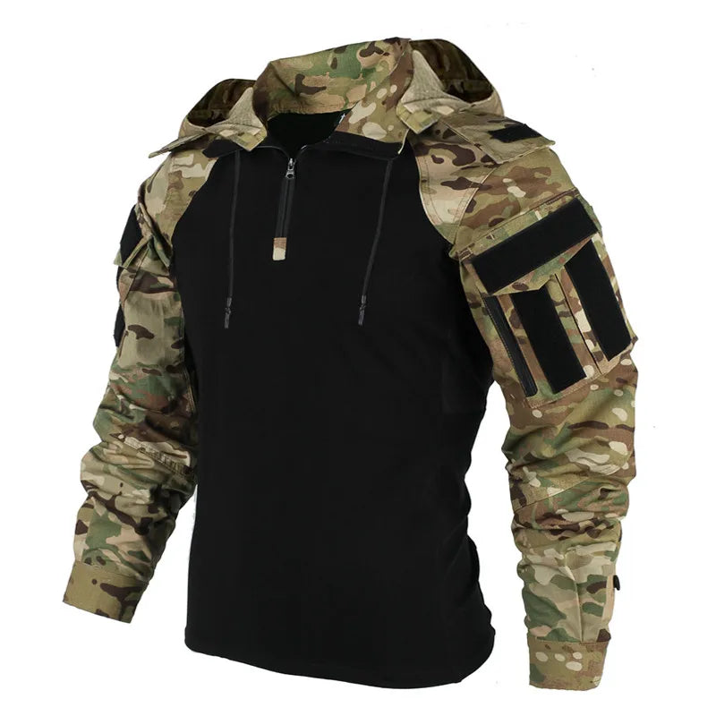 Yorran | Heren outdoor jas met halve rits en capuchon – Casual & wandeljas